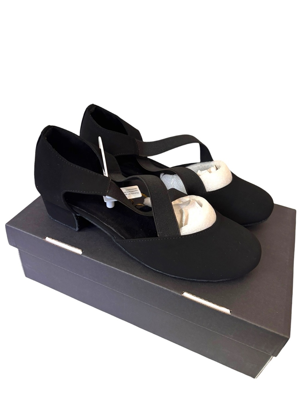 Dance & Sway Black Practice Character Dance Shoes Size US 6.5